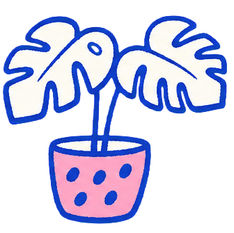 Hand-drawn potted palm