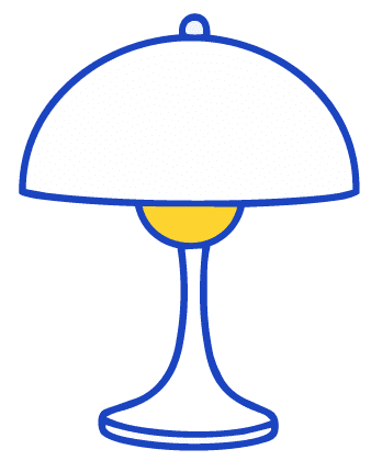 Hand-drawn table lamp